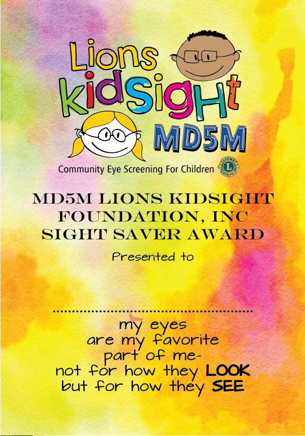 MD5M Sight Saver Award